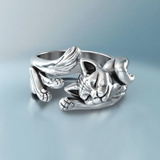 Sterling Silver Cat Ring