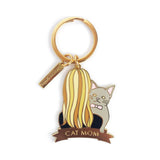 Blonde Cat Mom Key Chain