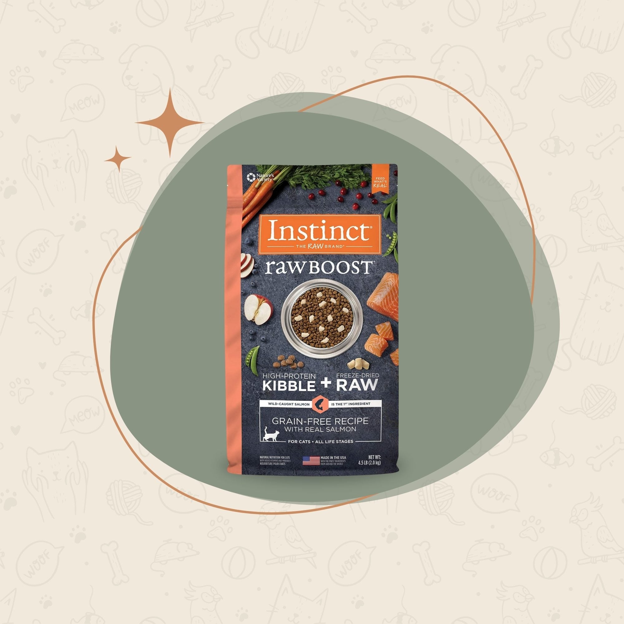 Instinct Raw Boost Grain Free, High Protein Kibble + Freeze Dried Raw Cat Food