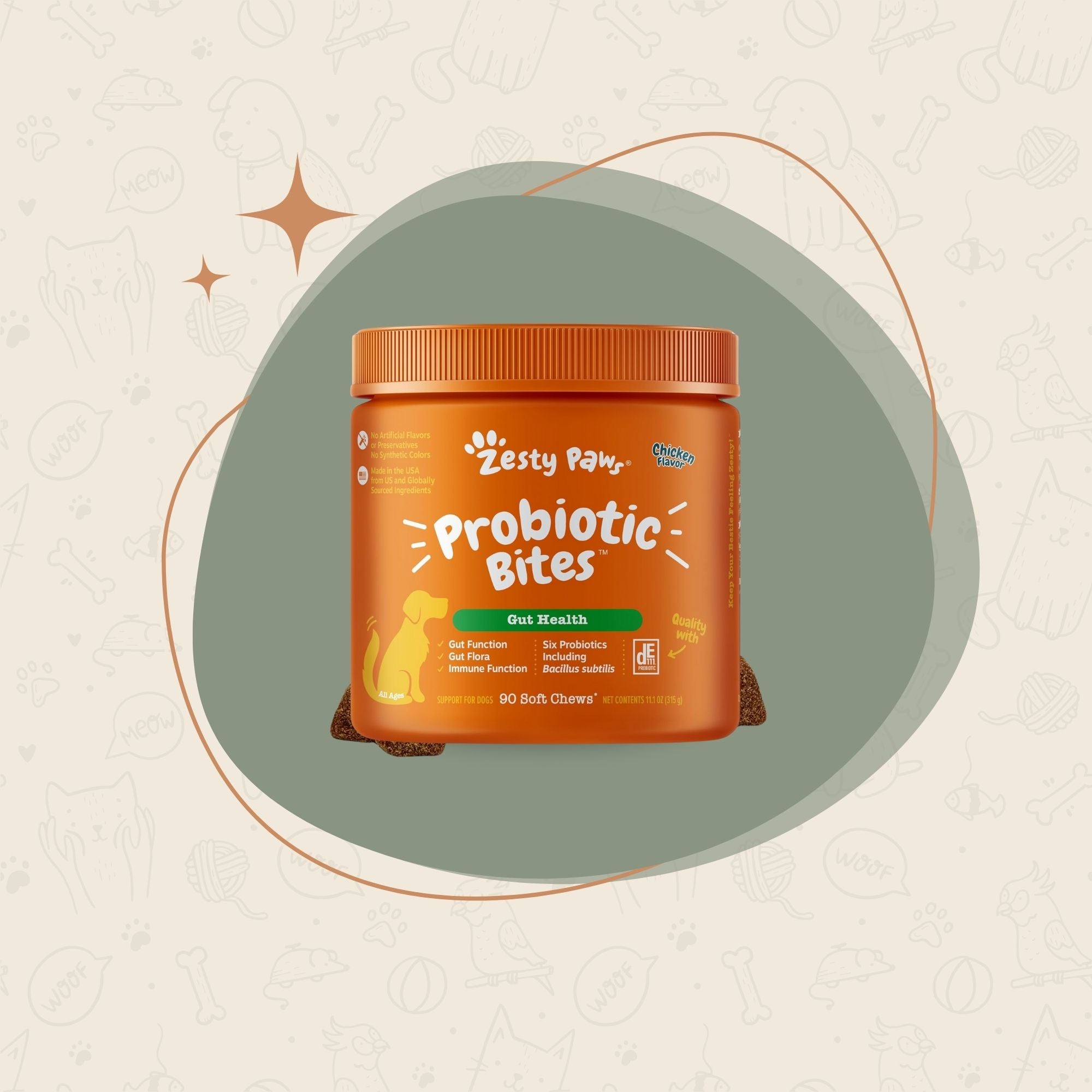 Zesty Paws Probiotic Bites For Dogs