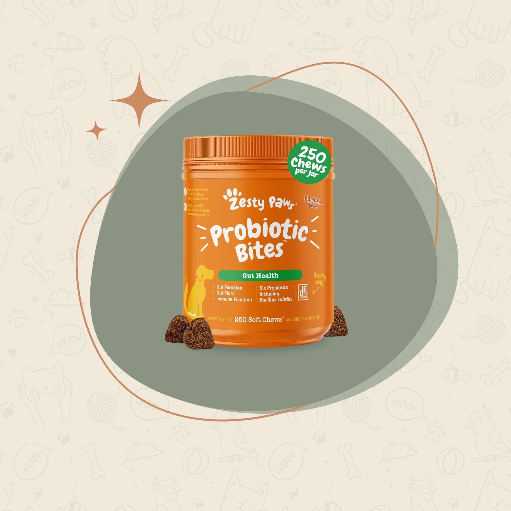 Zesty Paws Probiotic Bites For Dogs