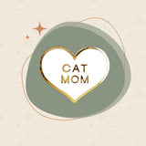 Cat Mom White Heart Enamel Pin